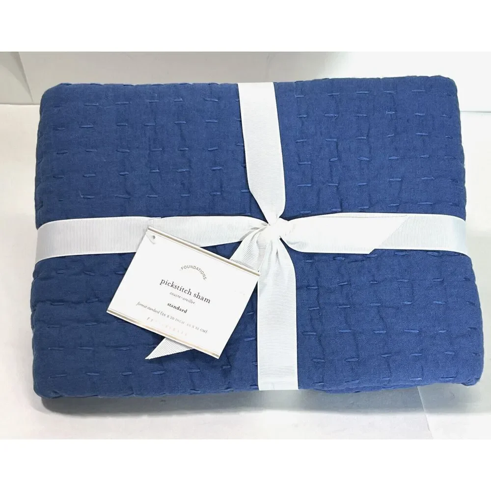 Pottery Barn Pickstitch pick-stitch Standard‎ Single 1 Sham Blue 26 